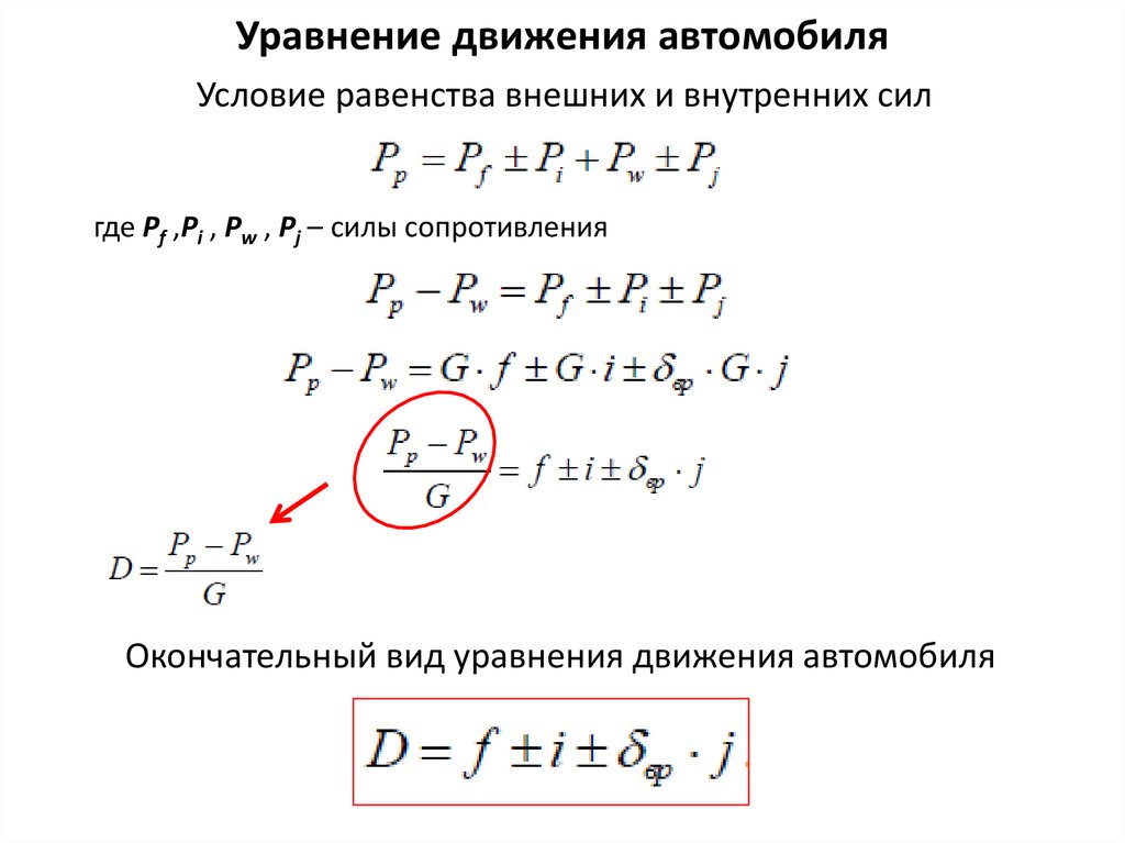 Основы теории движения автомобиля