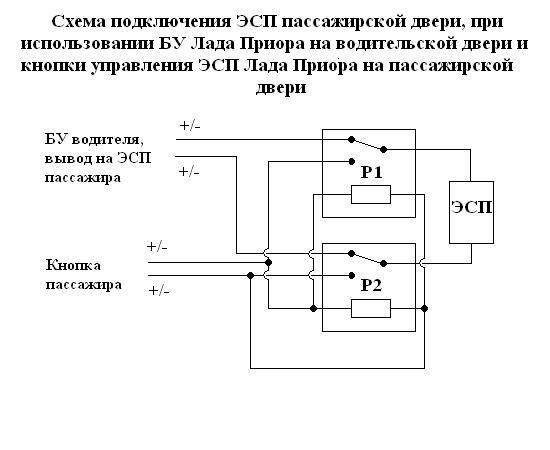 Подключить стеклоподъемники через реле