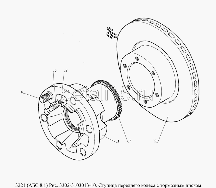 Схема ступицы газель