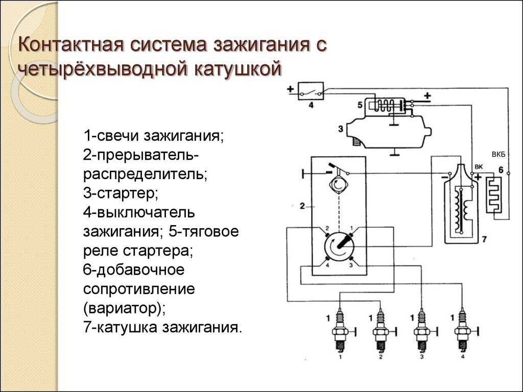 Схема контактного зажигания