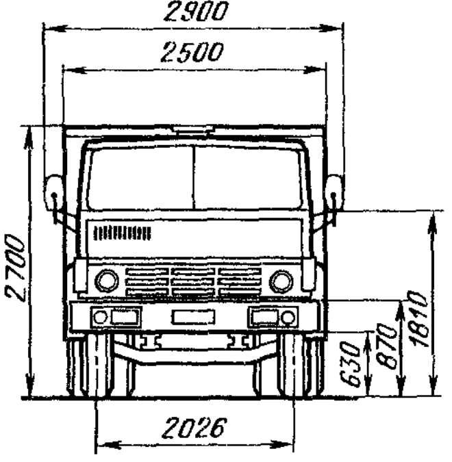 Ширина между колесами камаза