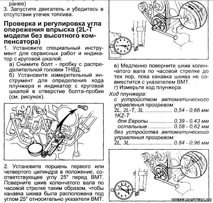 Опережение впрыска на дизеле