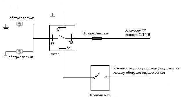 Схема подогрева сидений ваз 2110