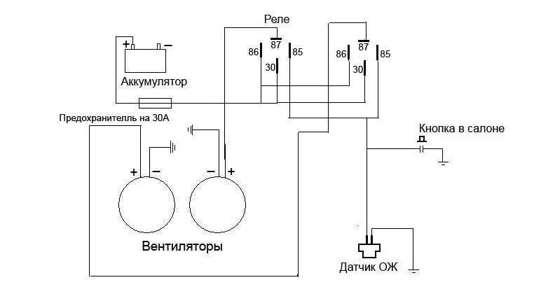 Схема подключения вентилятора