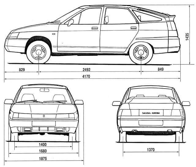 Средние габариты легкового автомобиля