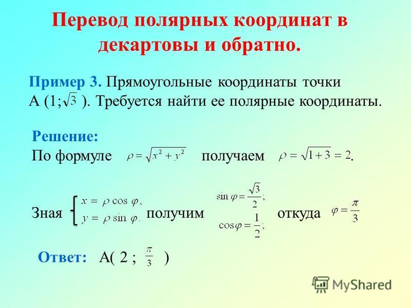 Полярные координаты точки