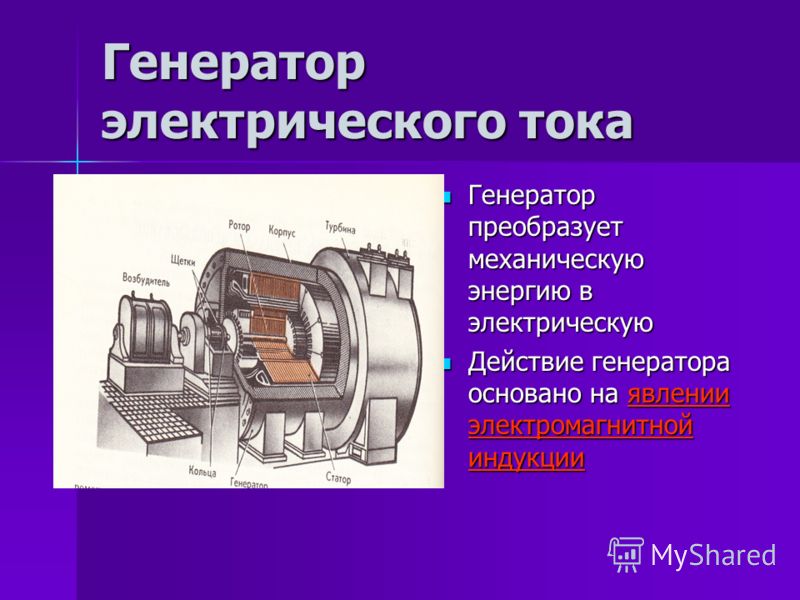 Принцип действия генератора кратко