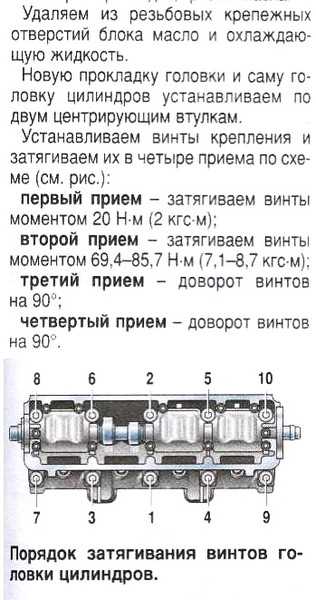 Как затягивать гбц приора