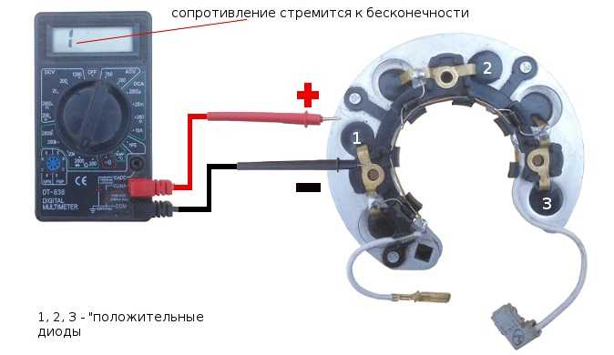 Прозвонить диодный мост генератора