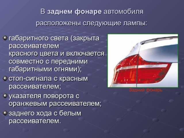 Внешние световые приборы автомобиля в картинках