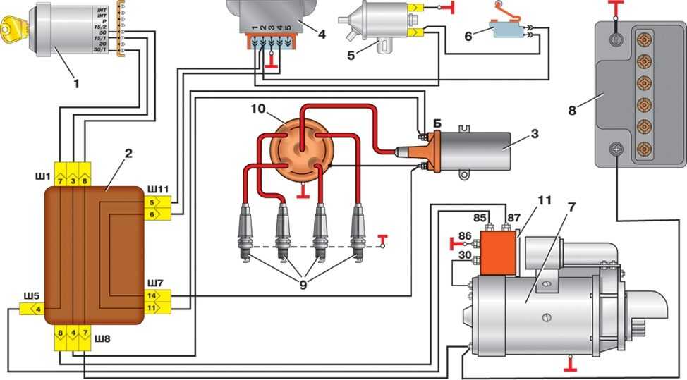 Схема системы зажигания москвич 412