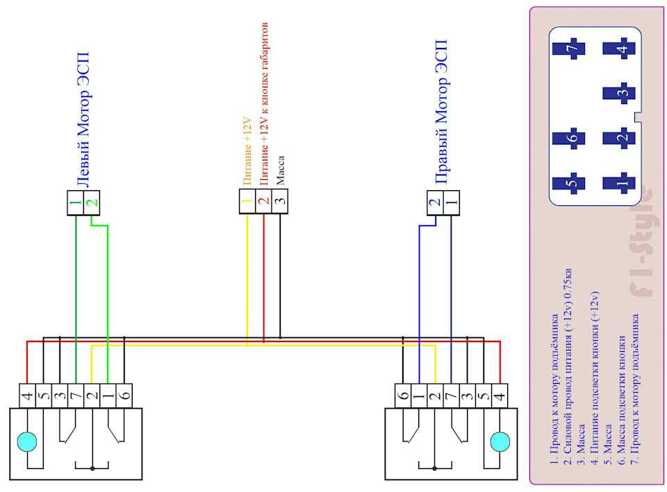Схема электростеклоподъемников ваз 2112