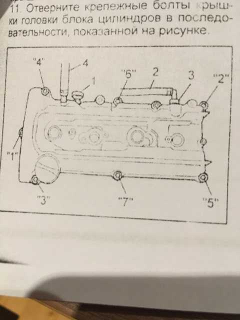 Схема затяжки клапанной крышки лачетти