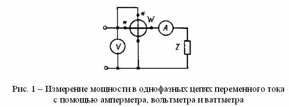 Схема подключения ваттметра