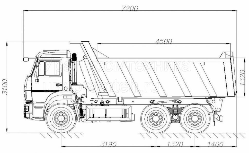 Камаз 20 кубов размеры