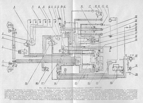 Схема электрическая зил 130 цветная с описанием