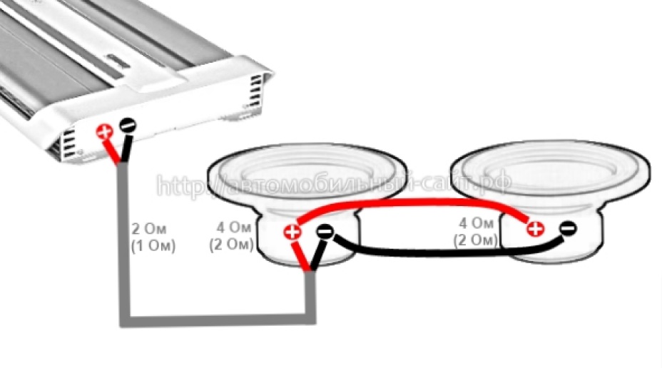 Двухкатушечный сабвуфер схема подключения