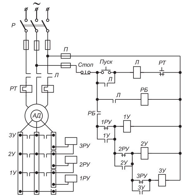 Принципиальная электрическая схема двигателя