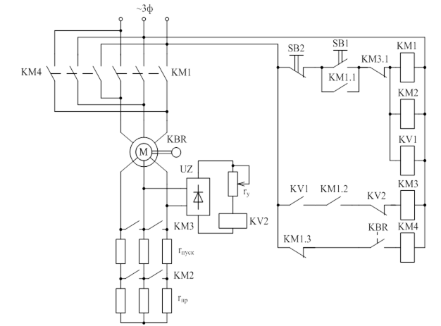 Схема пускателя двигателя