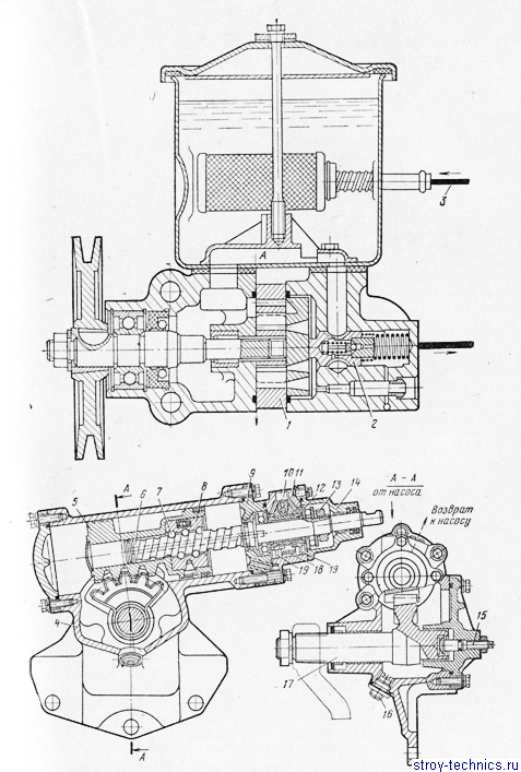 Насос гидроусилителя руля зил 130 чертеж