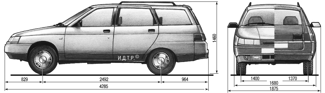 Габариты легковой машины стандартные