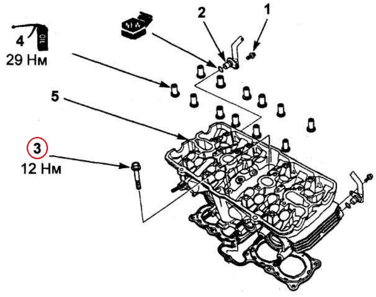 Схема затяжки головки блока цилиндров