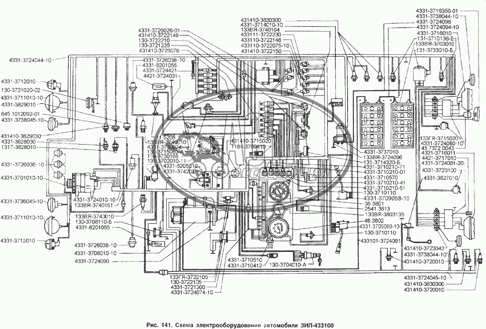 Схема электрическая зил 130 цветная с описанием