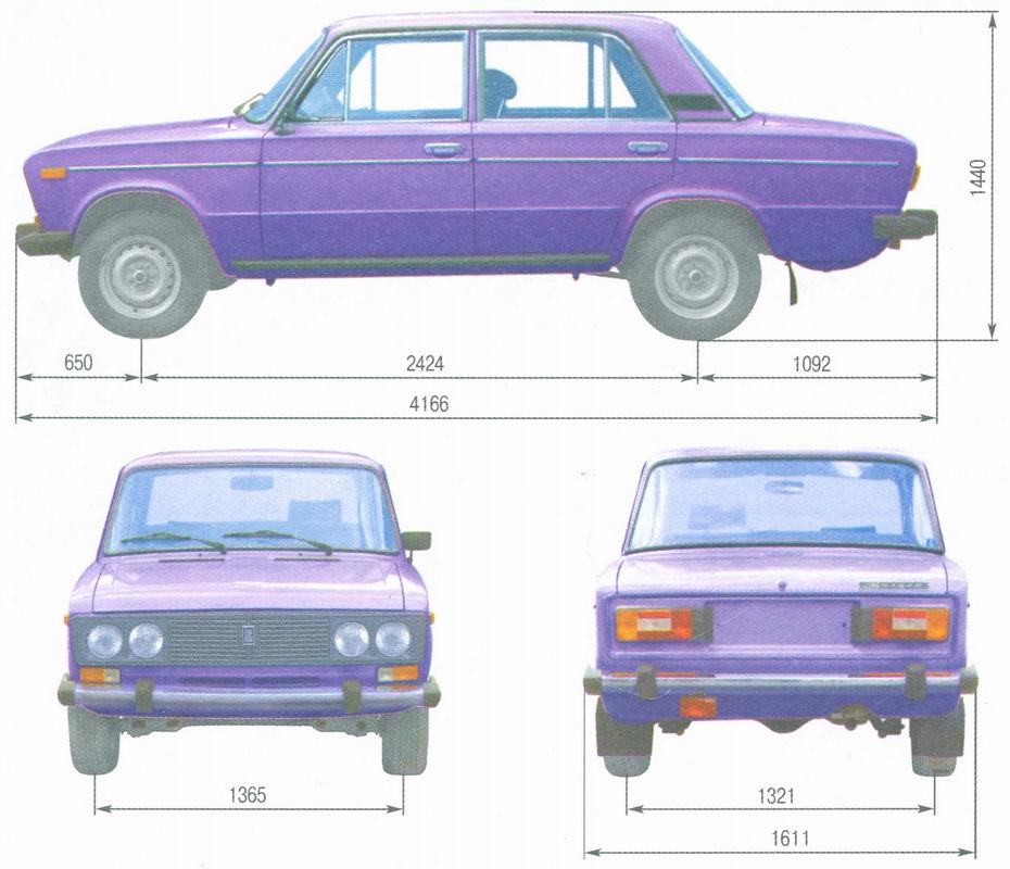 Габариты машины легковой фары