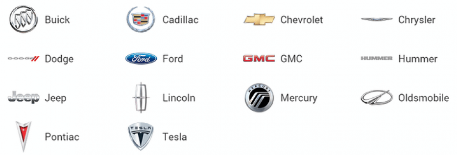 Фирмы производителей автомобилей. Марки машин Америки список. Марки машин США список. Американские производители автомобилей список. Американские марки машин список со значками.