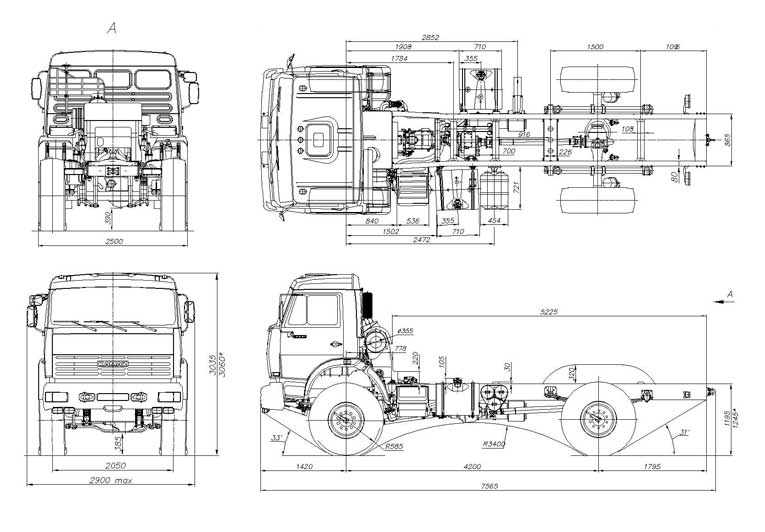 Камаз 6520 габаритные размеры