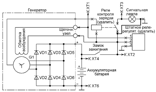 Схема 3 фазного генератора мотоцикла