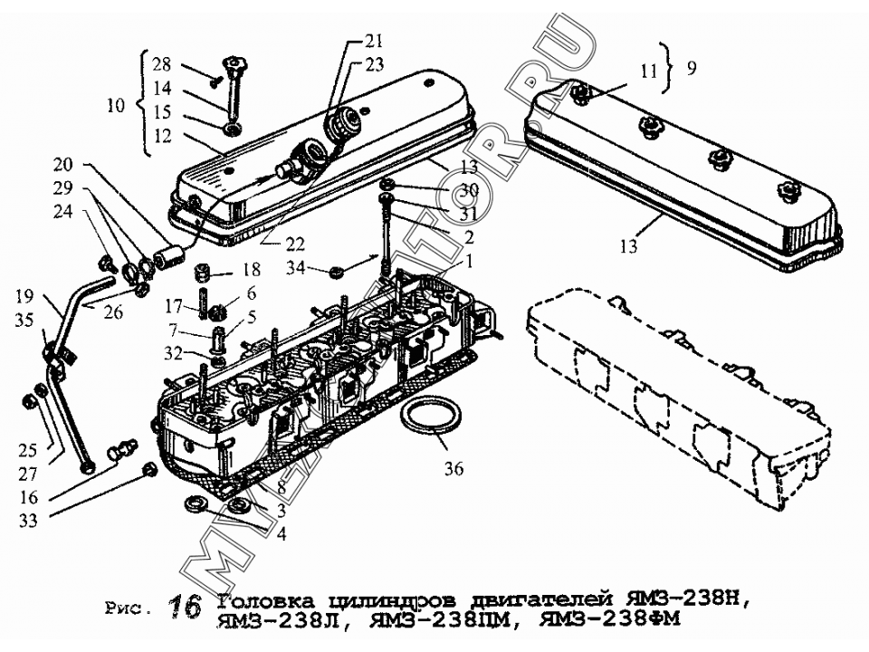 Двигатель ямз 236 схема расположения