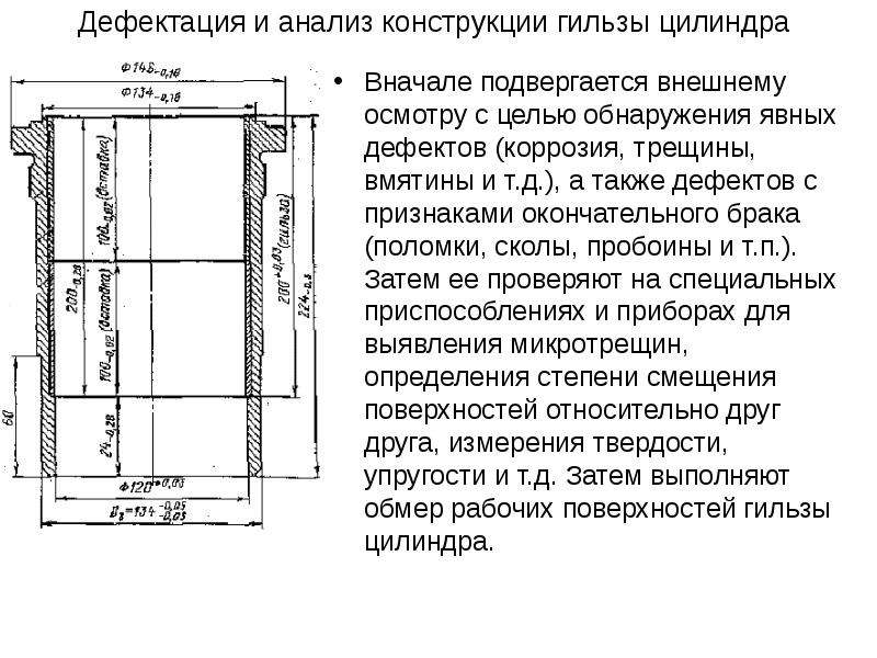 Правила дефектации. УМЗ 417 гильза чертёж. ГАЗ мотор 69 схема гильзы цилиндров. Гильза цилиндра дизельного двигателя. Неисправности гильзы двигателя.