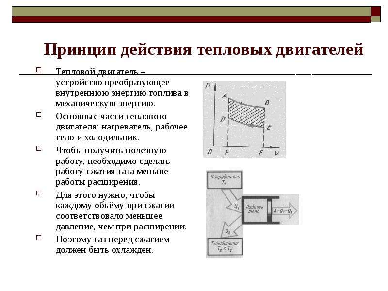 Виды тепловых двигателей физика