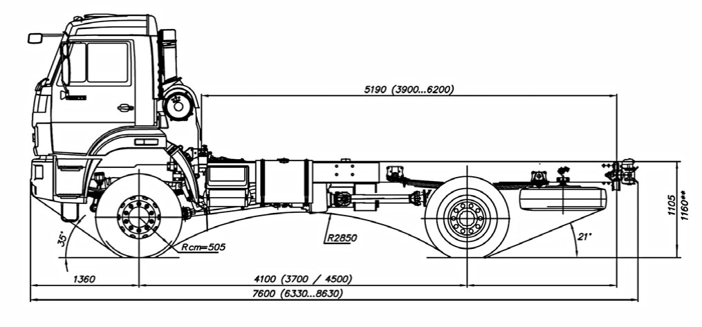 Камаз 5320 рама чертеж