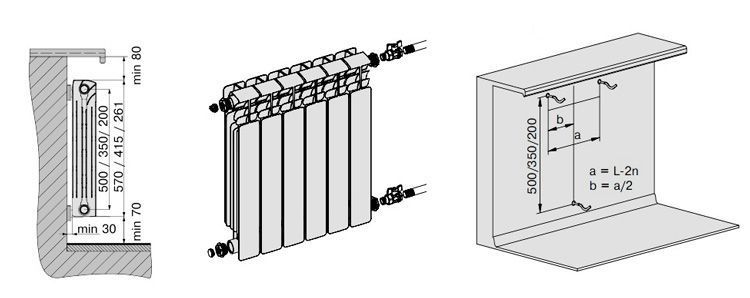 Схема радиатора: Схемы подключения биметаллических радиаторов отопления .