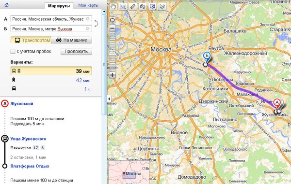 Карта москвы построить маршрут на автомобиле