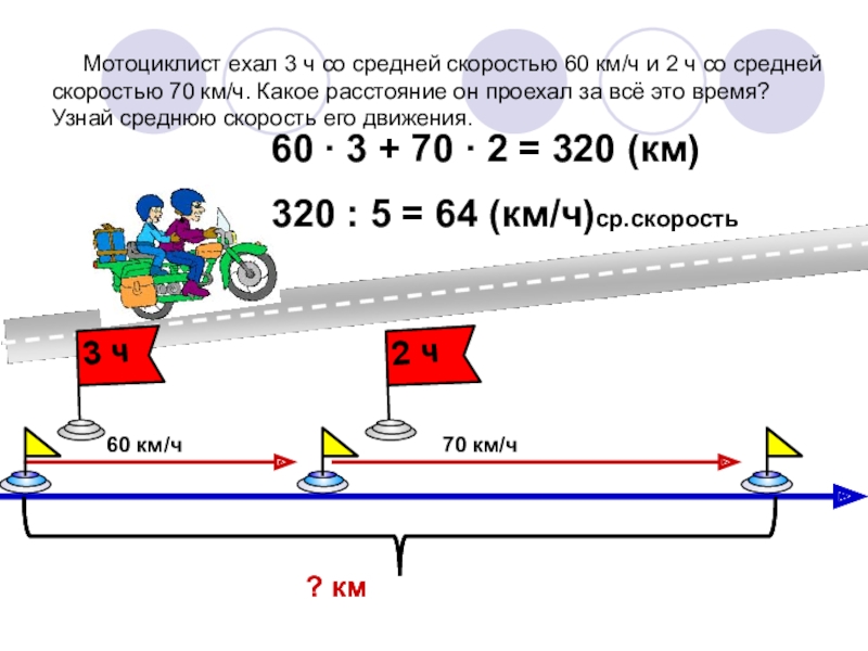 Общее пройденный расстояние. Как найти среднюю скорость движения 5 кл. Как определить среднюю скорость. Мотоциклист ехал 3 ч со скоростью 60. Как найти среднюю скорость зная расстояние и время.