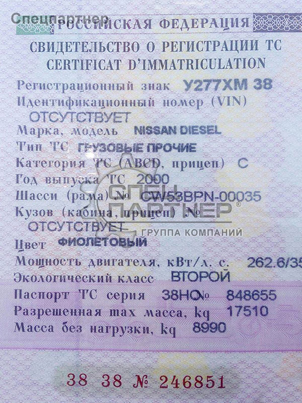 Таможенное свидетельство на автомобиль