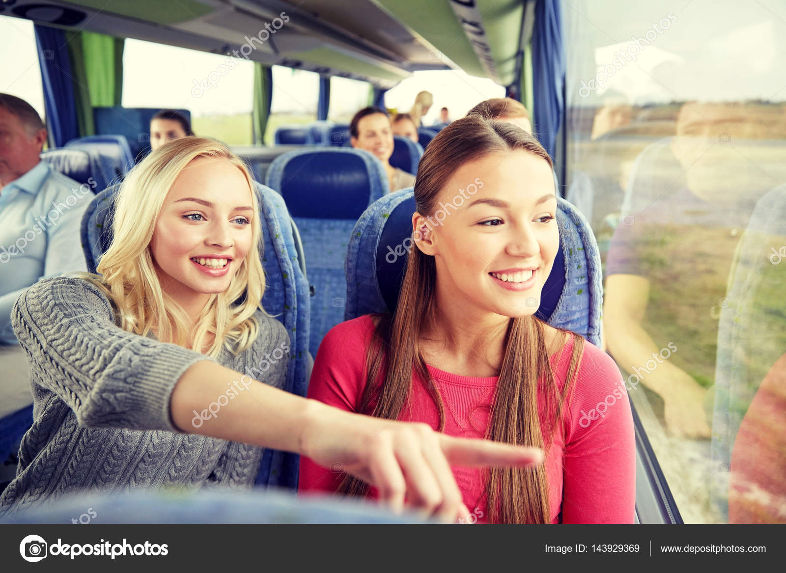 depositphotos 143929369 stock photo happy young women riding in