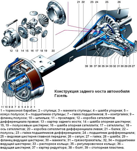 Назначение ведущего моста автомобиля