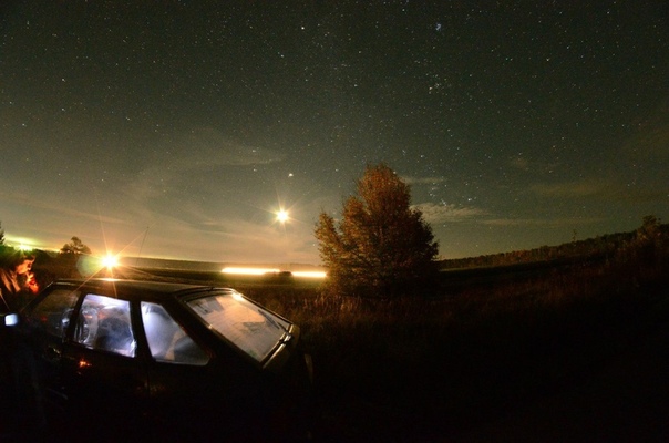 Фото в ночное время в машине