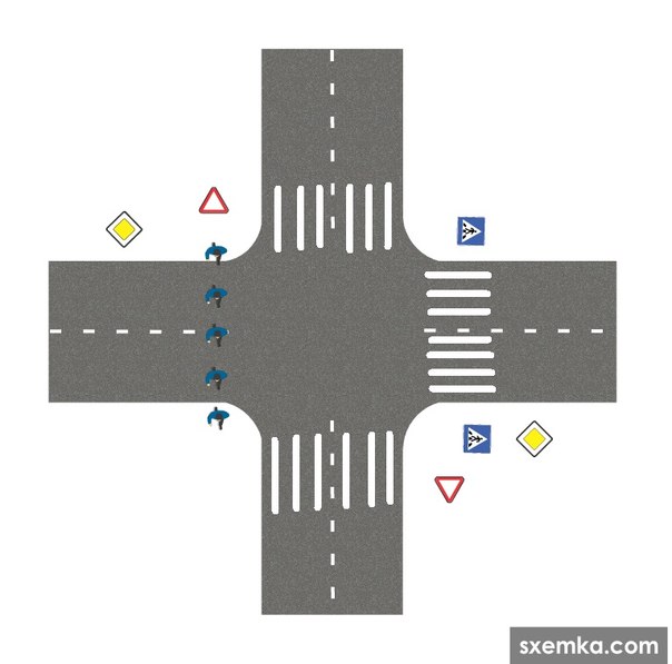 Картинка перекресток с пешеходным переходом