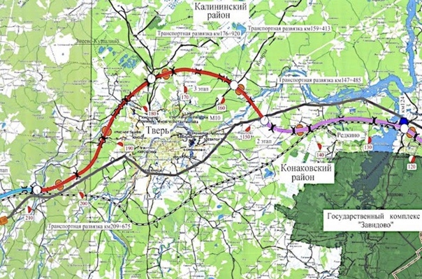 Карта трасса москва петербург карта