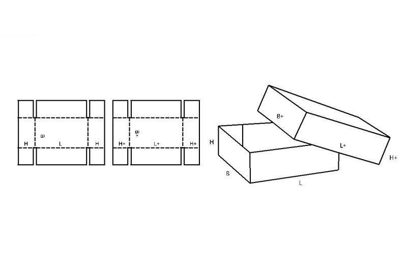 Чертеж развертки коробочки