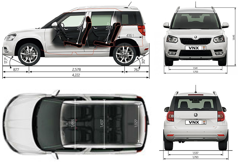 Skoda yeti размер шин