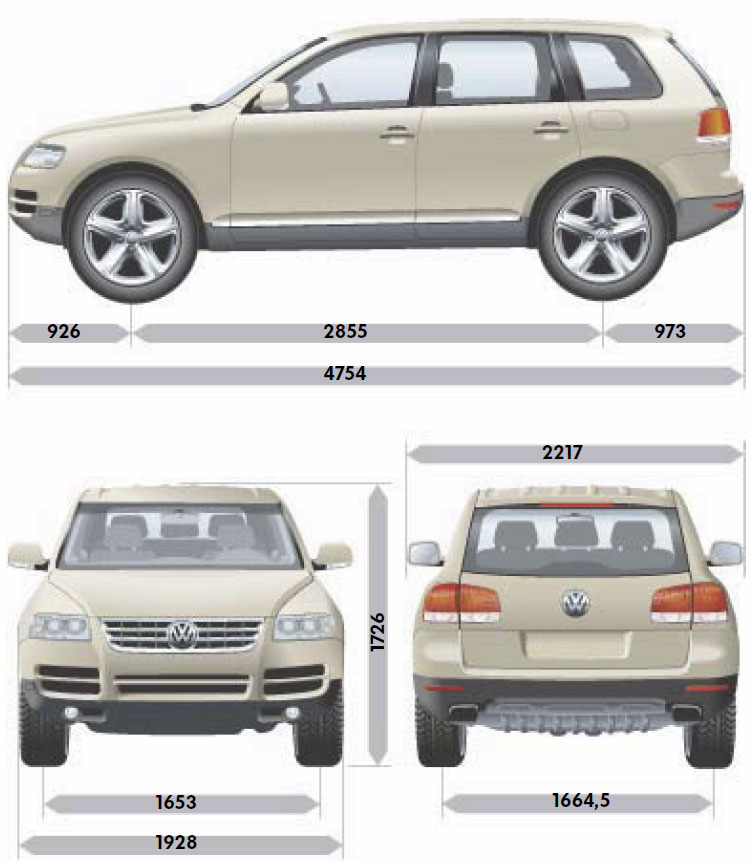Туарег размеры кузова габариты